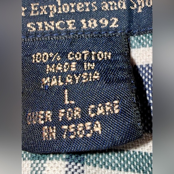 Abercrombie & Fitch The Big Shirt L Blue Green Plaid Cotton Button-Down - Picture 9 of 10